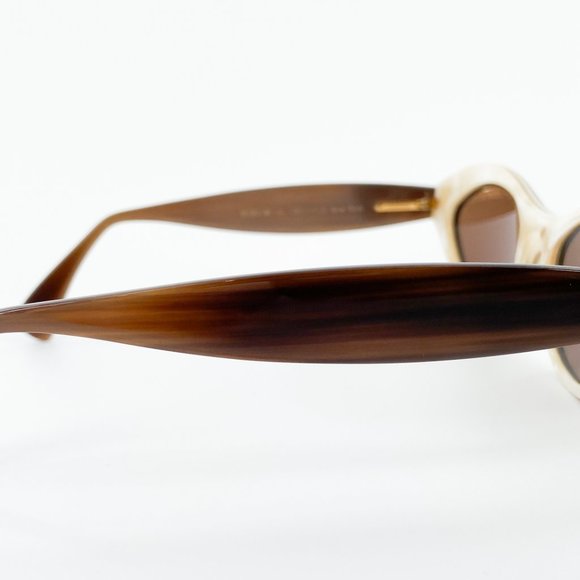 MORGENTHAL FREDERICS Stephanie REAL Buffalo Horn Cat Eye Sunglasses Brown Frames - Picture 15 of 15